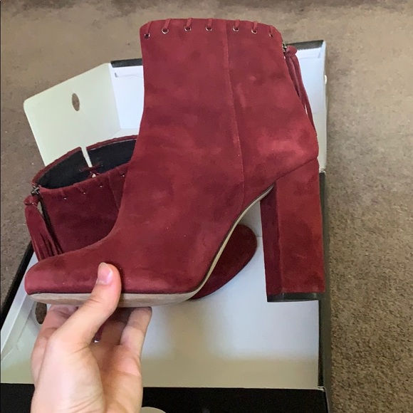 Karl Lagerfeld Red Suede Boot - Picture 3 of 11